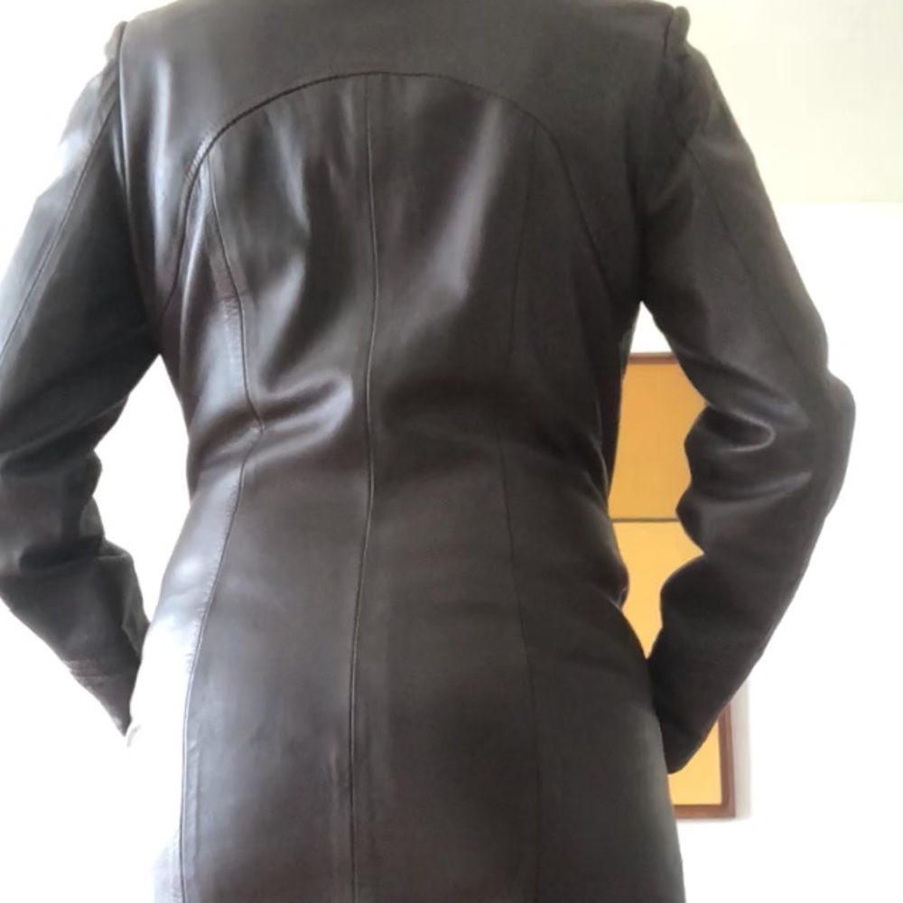 COPY - Hand made Leather Jacket Brown Size M - Picture 2 of 7